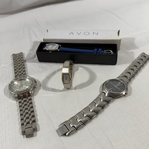 Lot of 4 Women's Vintage & Modern Watches - Avon, Kenneth Cole, Seiko