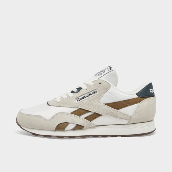 Reebok Men's Classic Nylon Casual Sneakers in Chalk/Trek Brown