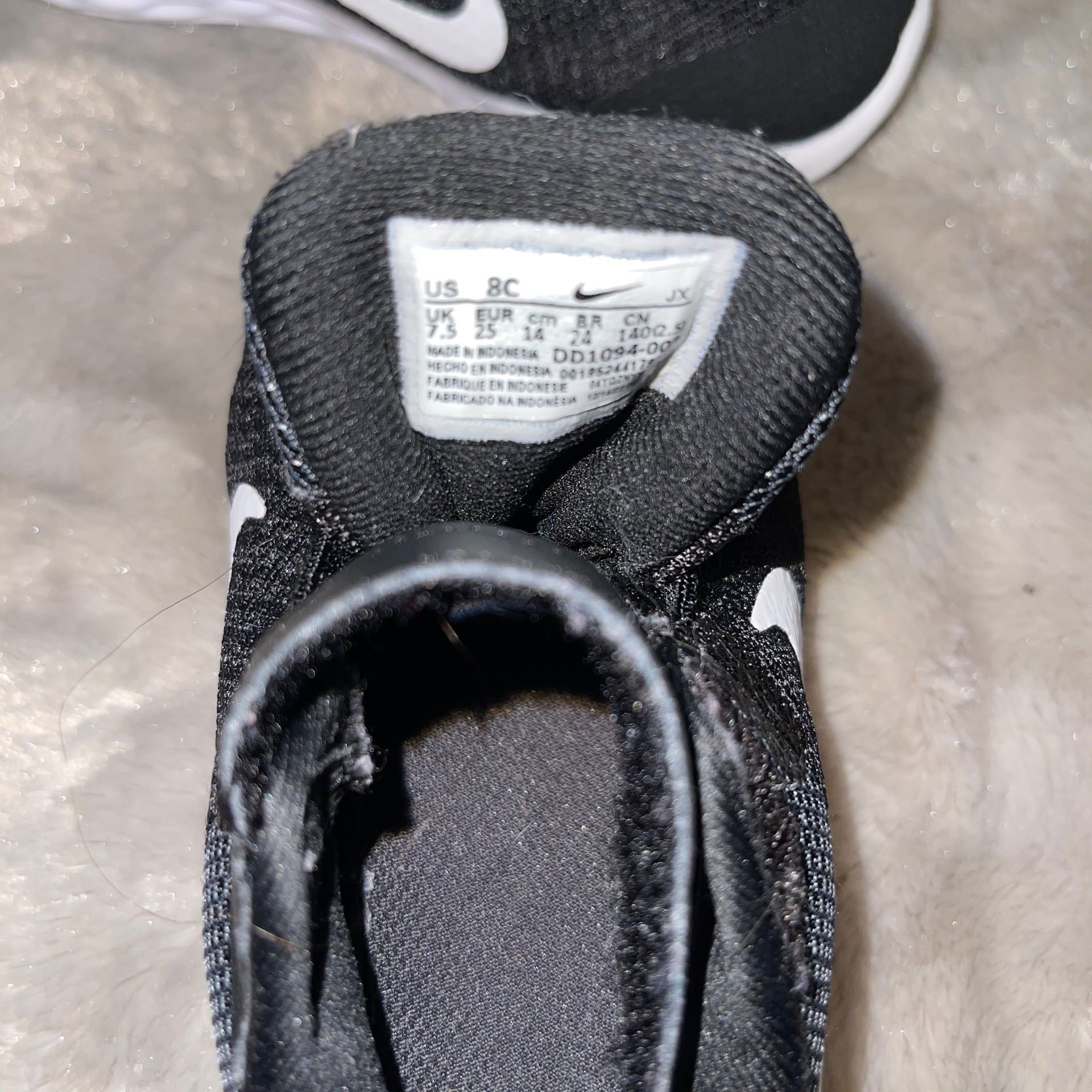 Nike Flex Runner 2 Toddler Sneakers | Black/White | US 8C / EU 25 2