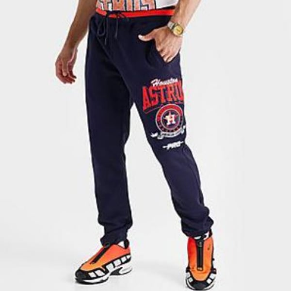 Pro Standard Houston Astros MLB Team Badge Jogger Pants - Navy Blue