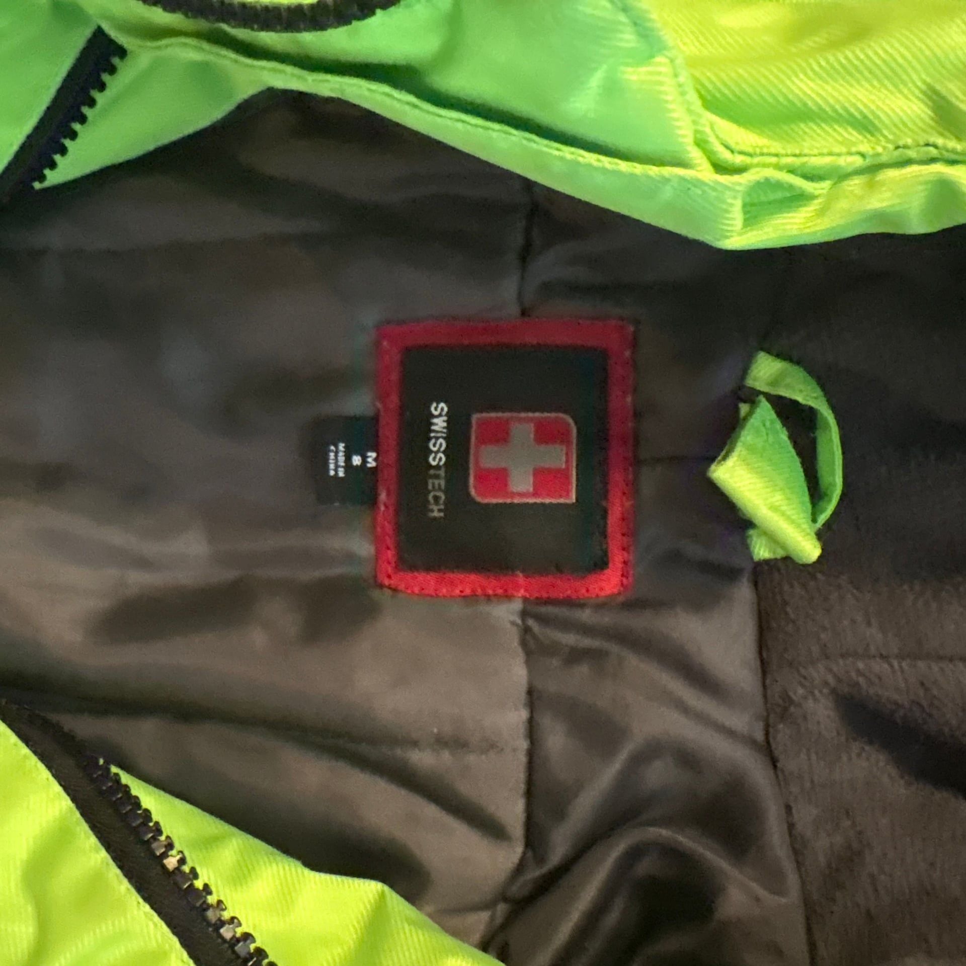 Swiss Tech Neon Green & Black Radial Sleeve Nylon Jacket 2