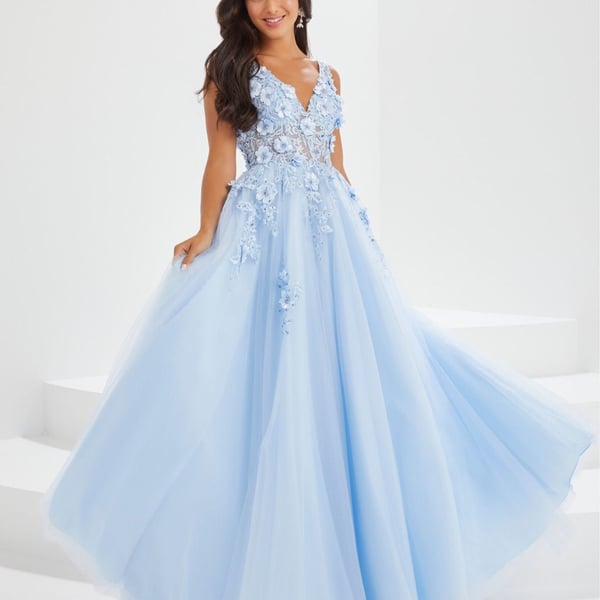 Tiffany Designs by Christina Wu 16031 sleeveless Floral Lace Embroidered A-Line Ball Gown