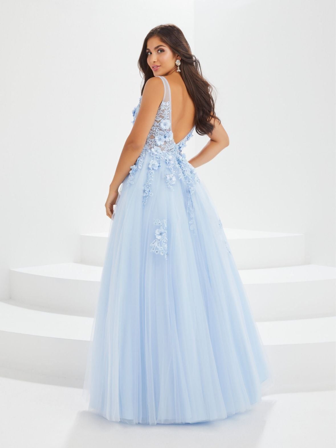 Tiffany Designs by Christina Wu 16031 sleeveless Floral Lace Embroidered A-Line Ball Gown 2