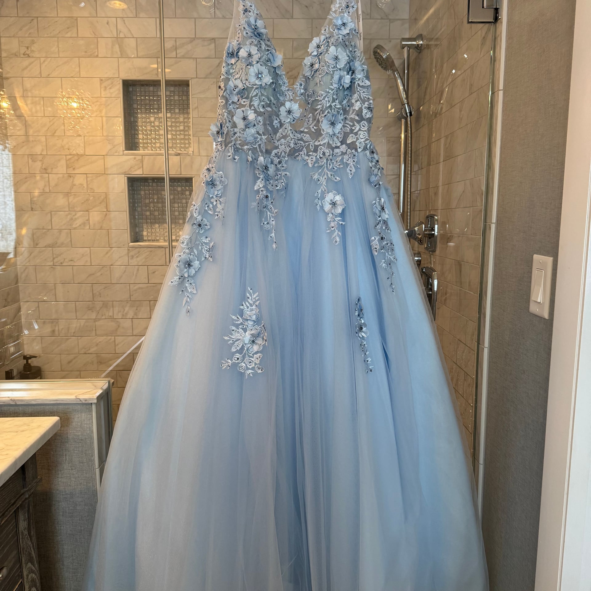 Tiffany Designs by Christina Wu 16031 sleeveless Floral Lace Embroidered A-Line Ball Gown 3