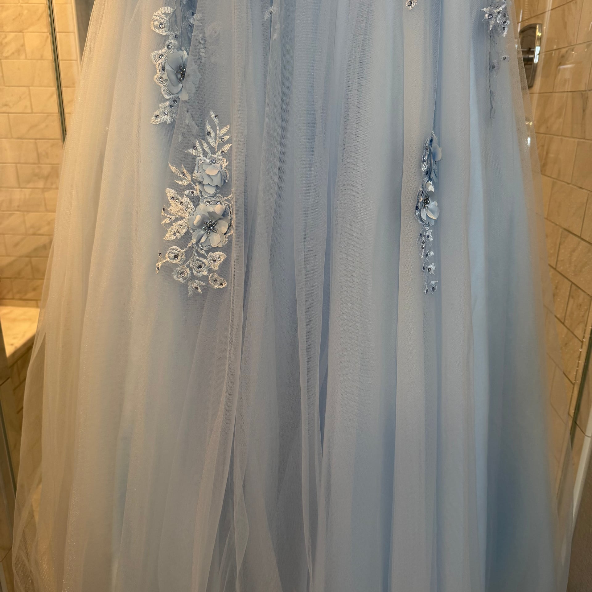 Tiffany Designs by Christina Wu 16031 sleeveless Floral Lace Embroidered A-Line Ball Gown 5