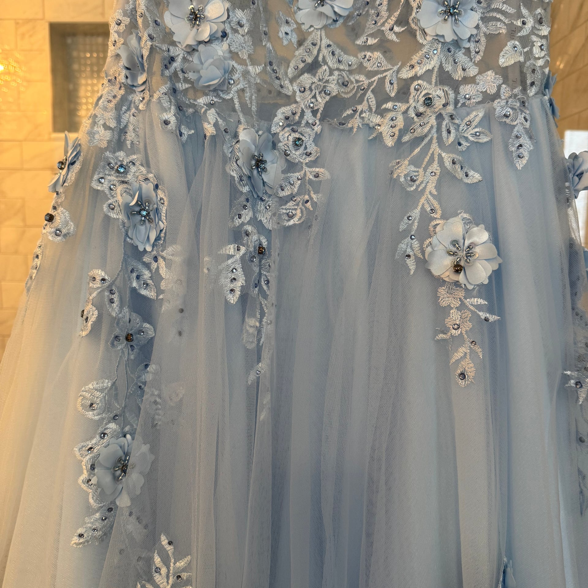 Tiffany Designs by Christina Wu 16031 sleeveless Floral Lace Embroidered A-Line Ball Gown 6