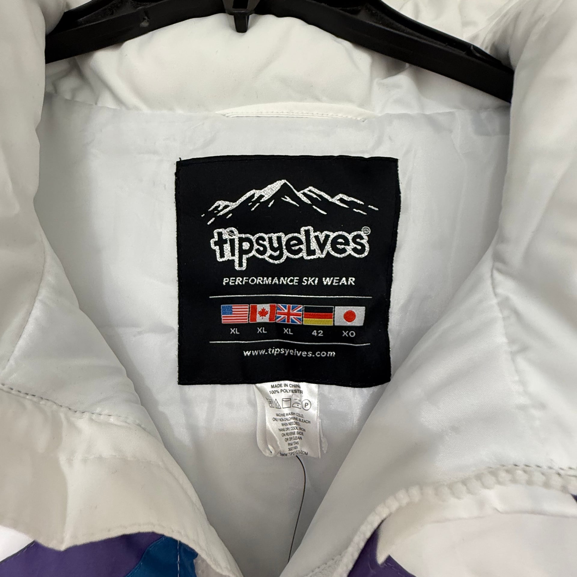 Tipsy Elves Men's Sunrise Shredder Ski Snow Suit Rainbow Retro White Unisex  11