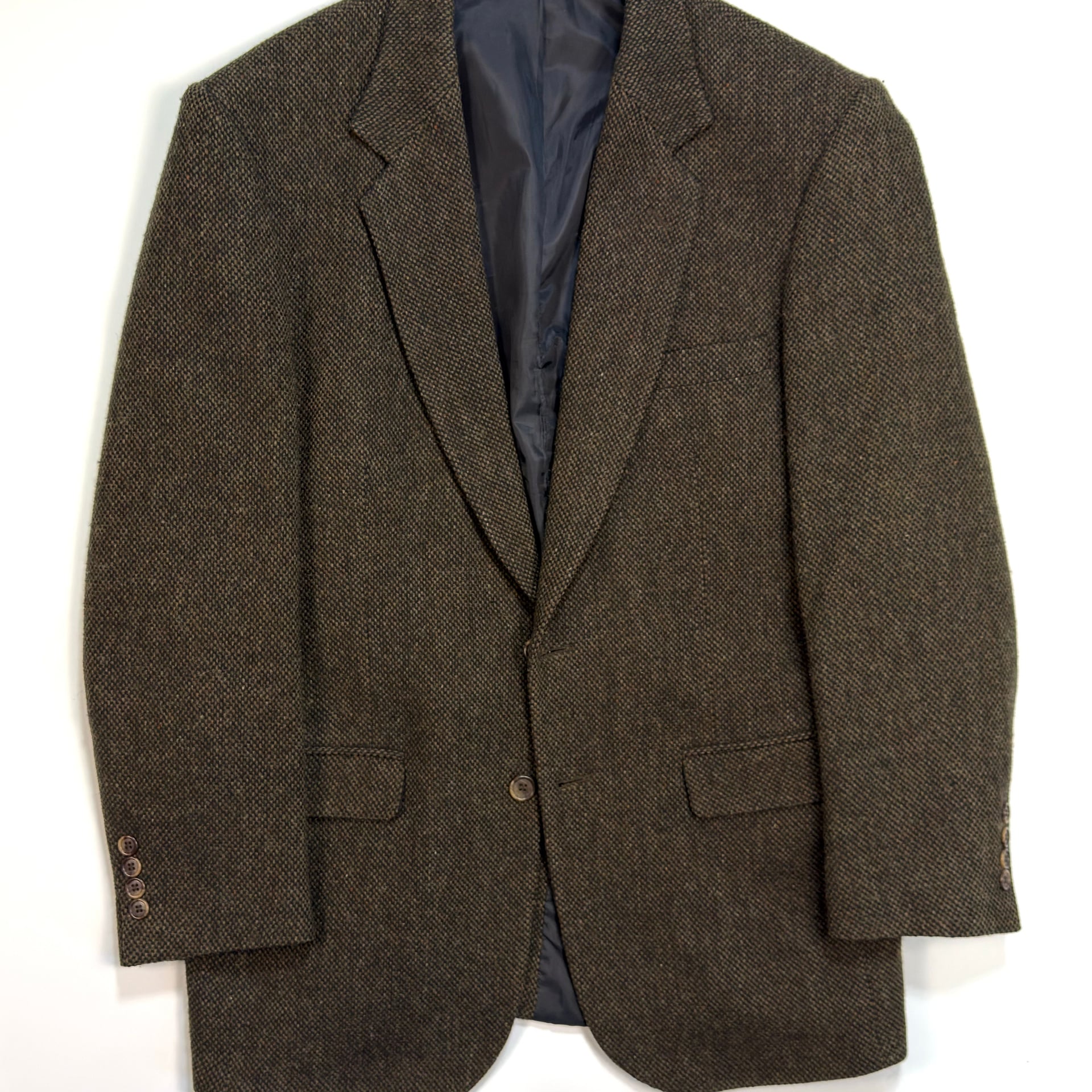 Vintage Stanley Blacker Harris Tweed Hand Woven Pure Wool Herringbone Blazer 1