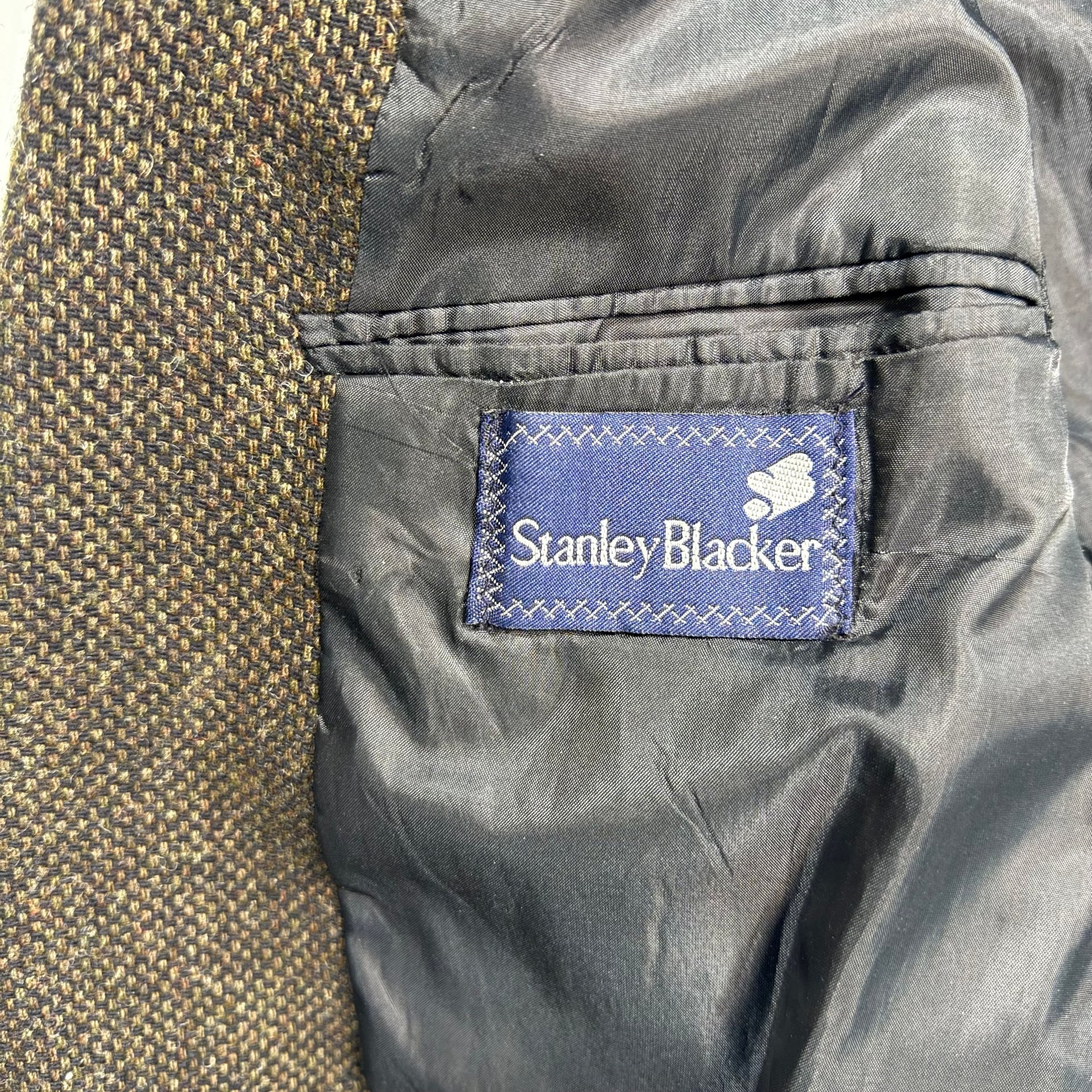 Vintage Stanley Blacker Harris Tweed Hand Woven Pure Wool Herringbone Blazer 4
