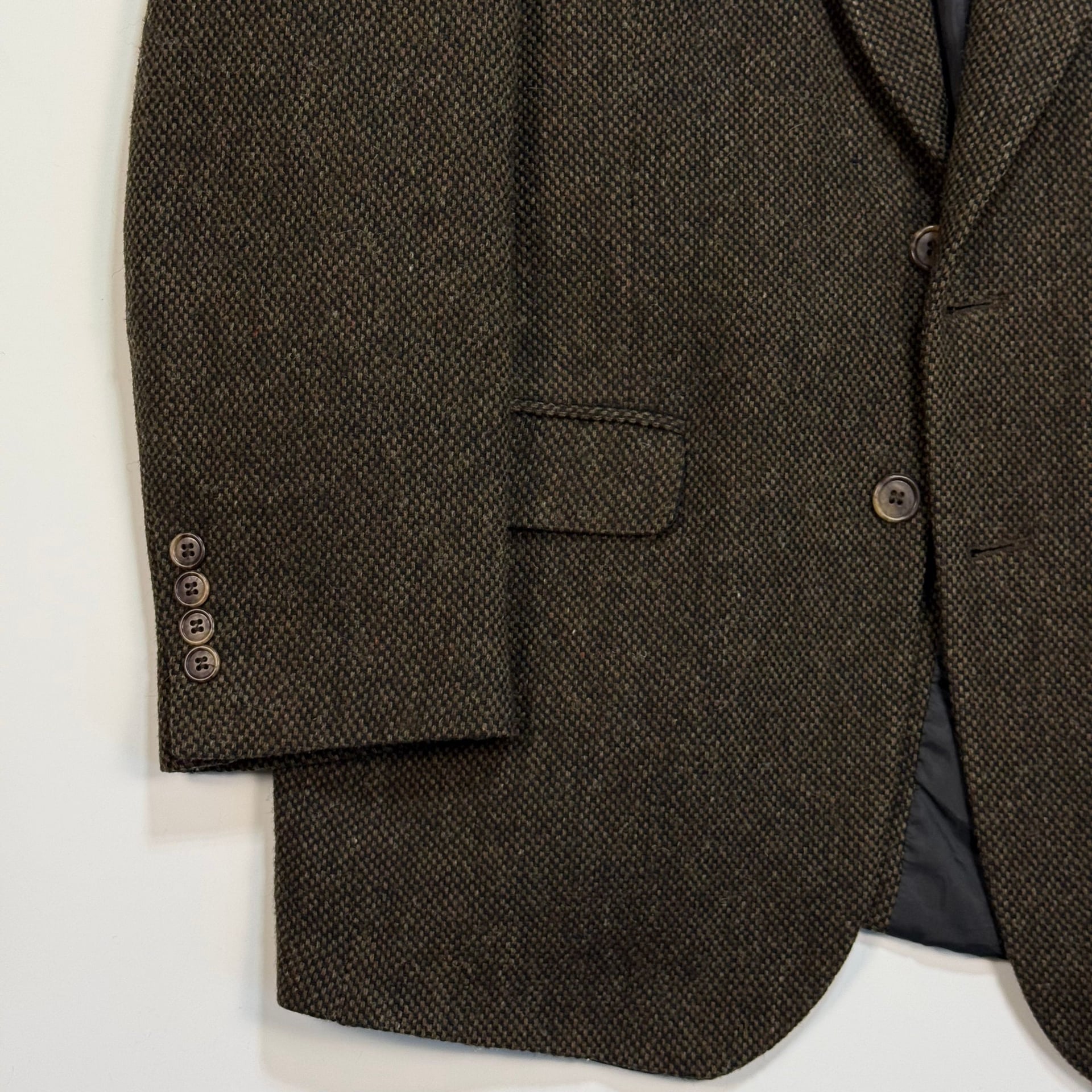 Vintage Stanley Blacker Harris Tweed Hand Woven Pure Wool Herringbone Blazer 6