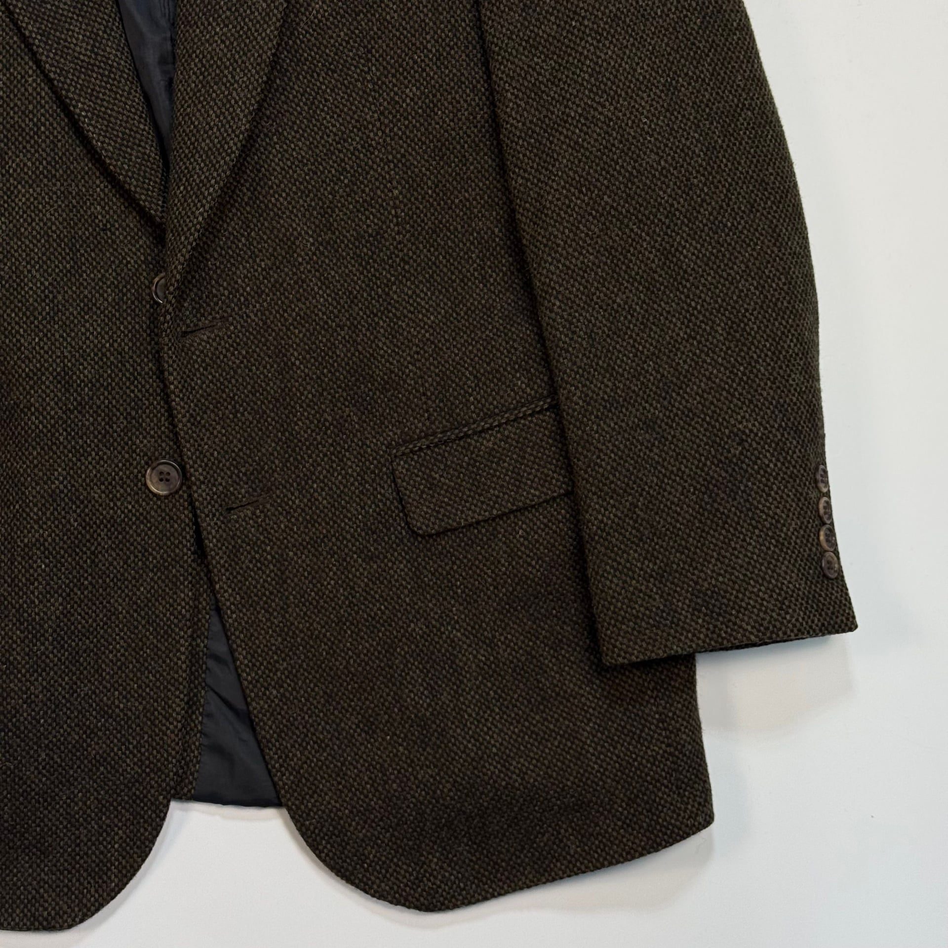 Vintage Stanley Blacker Harris Tweed Hand Woven Pure Wool Herringbone Blazer 7
