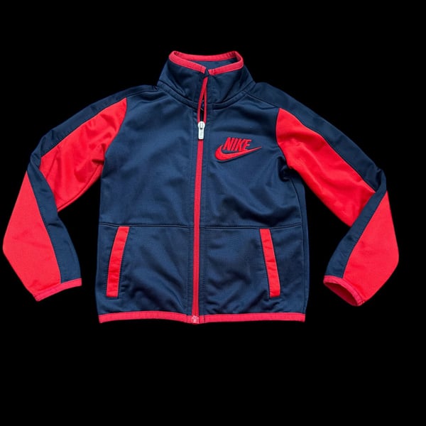 Nike Toddler Boy Full Zip Tricot Track Jacket Navy Blue Red Size 3T