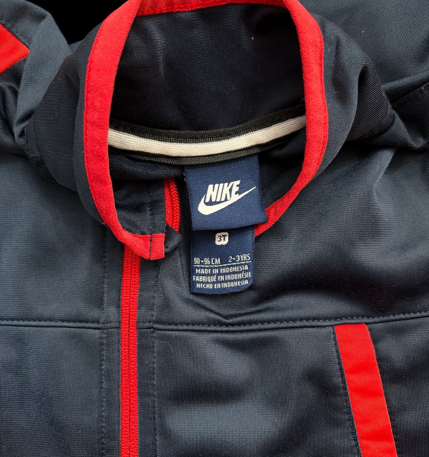 Nike Toddler Boy Full Zip Tricot Track Jacket Navy Blue Red Size 3T 4