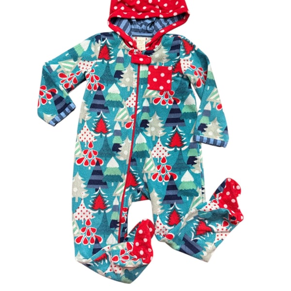 Matilda Jane 18-24M Christmas Tree Fleece Hooded Footie Pajamas