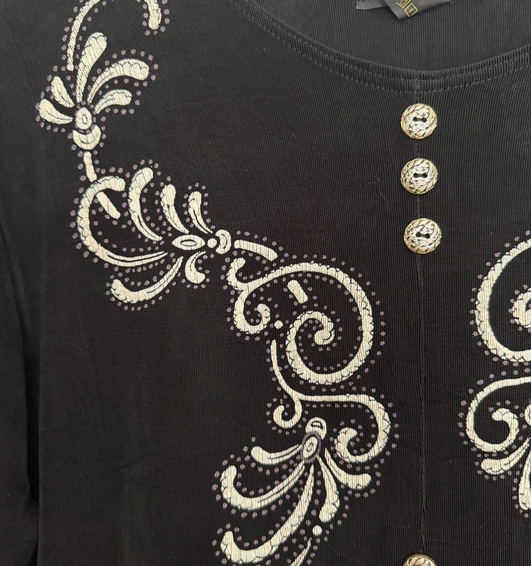 Picadilly Fashions Vintage Short Sleeve Embroidered Tunic Top Size Large 9