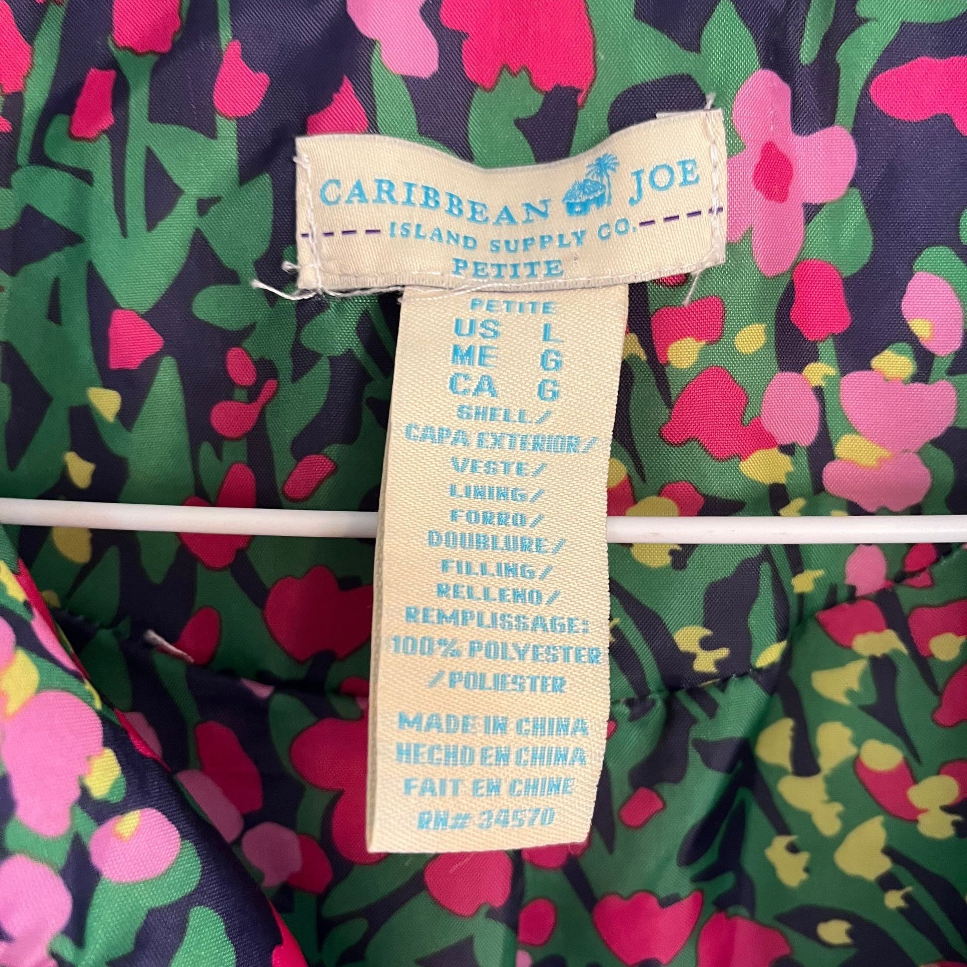 Caribbean Joe Lightweight Turquoise Teal Quilted Vest with Floral Lining 4