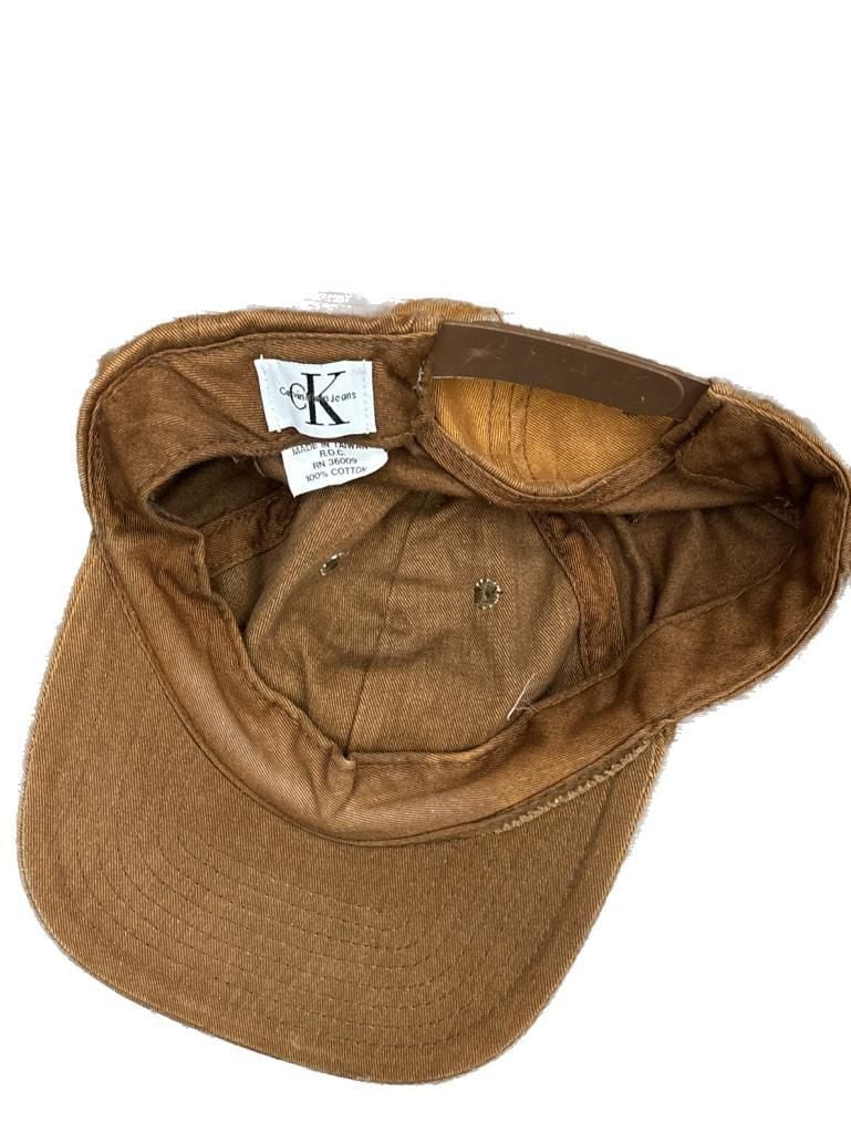 Calvin Klein CK Jeans Brown Cotton Canvas Adjustable Strapback Dad Hat 3