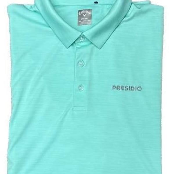 Callaway Golf Men's Micro Stripe Polo Shirt Mint Green 'Presidio' Logo