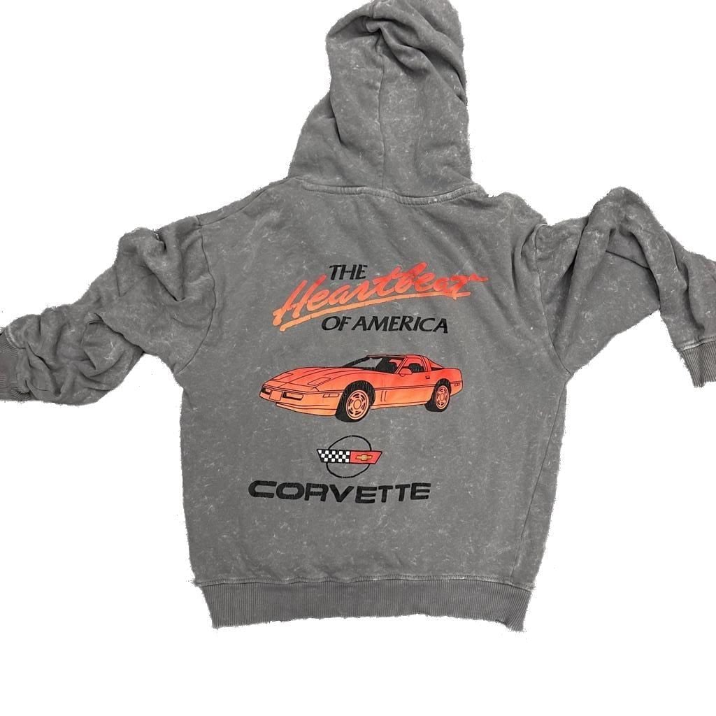 Ayer Acid Wash Corvette 'The Heartbeat of America' Hoodie 2