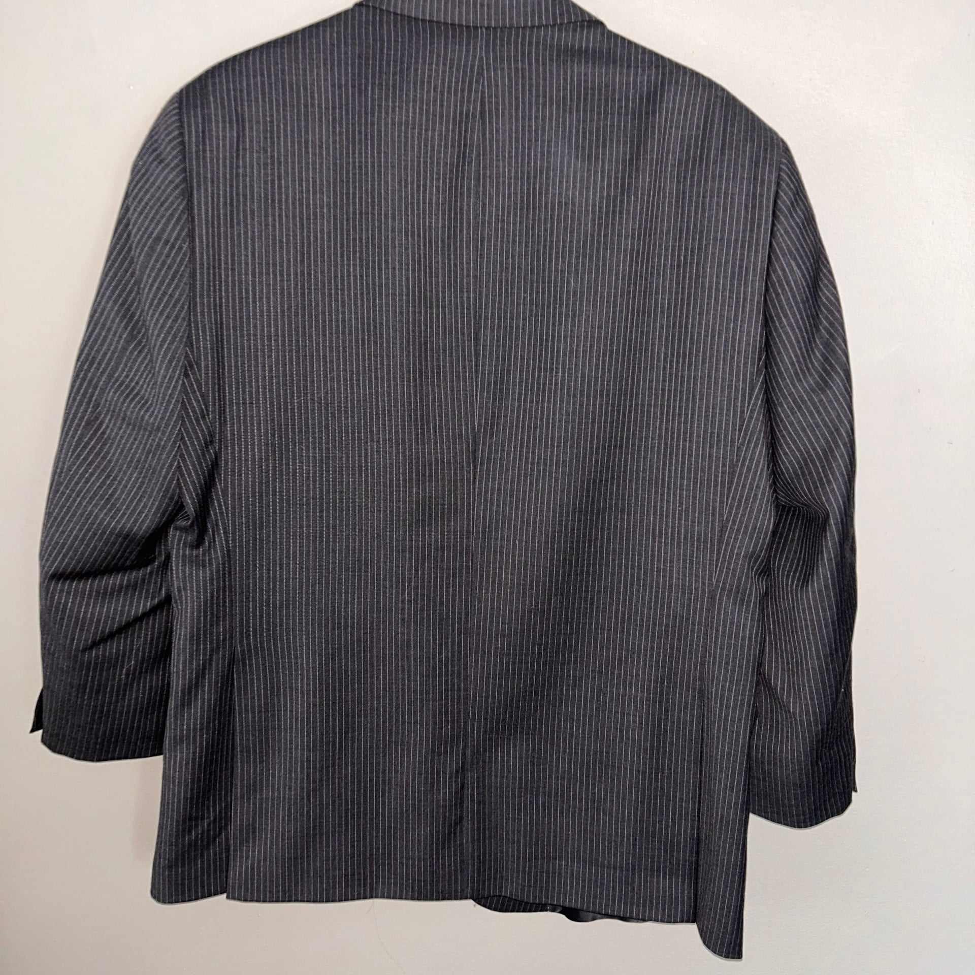 Tommy Hilfiger Jacket Men 44 Short Gray Blazer Wool Sport Coat Business Striped 2