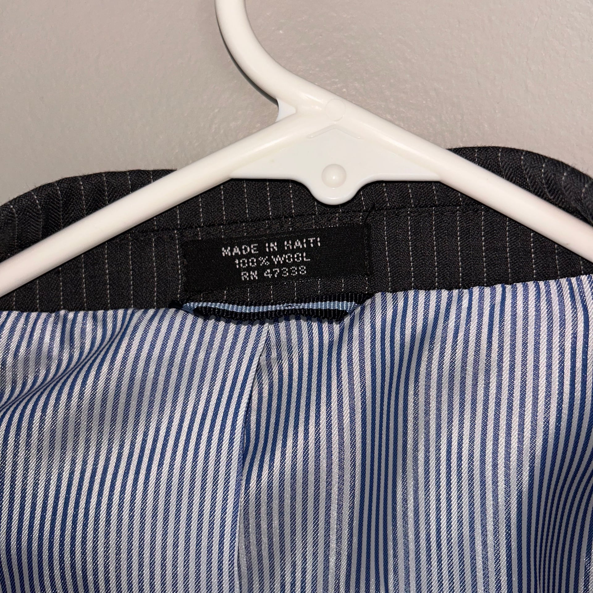 Tommy Hilfiger Jacket Men 44 Short Gray Blazer Wool Sport Coat Business Striped 3
