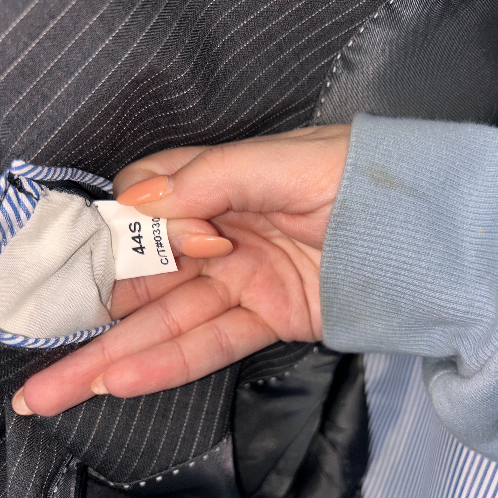 Tommy Hilfiger Jacket Men 44 Short Gray Blazer Wool Sport Coat Business Striped 5