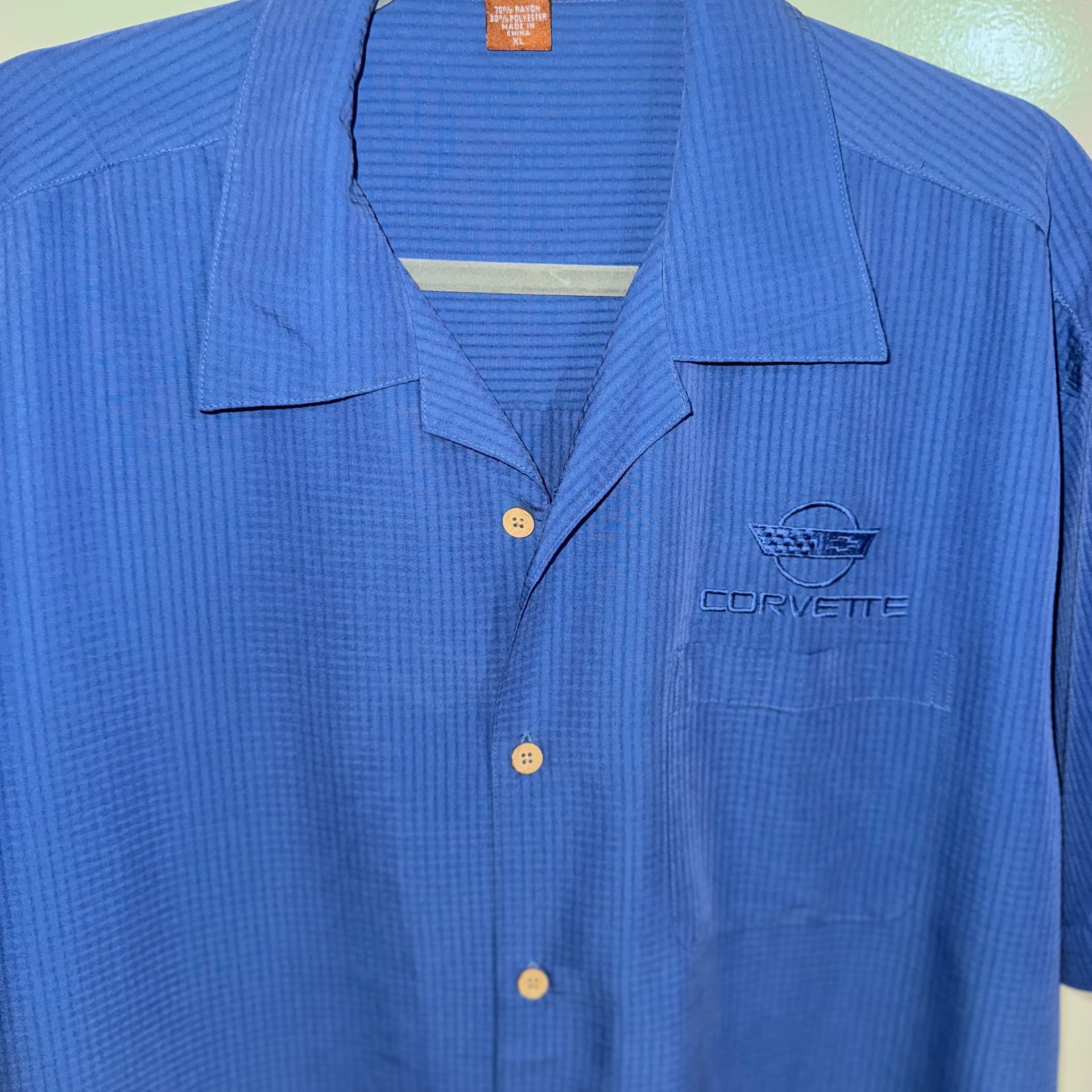 Harriton Men's Textured Camp Corvette Embroidered XL Vintage 1