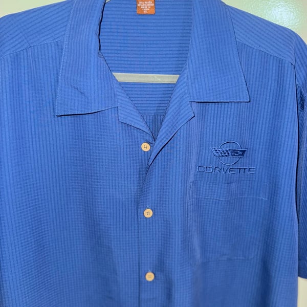 Harriton Men's Textured Camp Corvette Embroidered XL Vintage