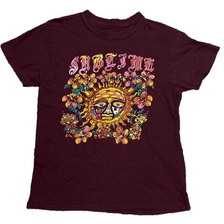 Sublime Sun Floral Graphic T-Shirt Maroon 2
