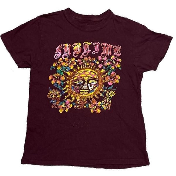 Sublime Sun Floral Graphic T-Shirt Maroon