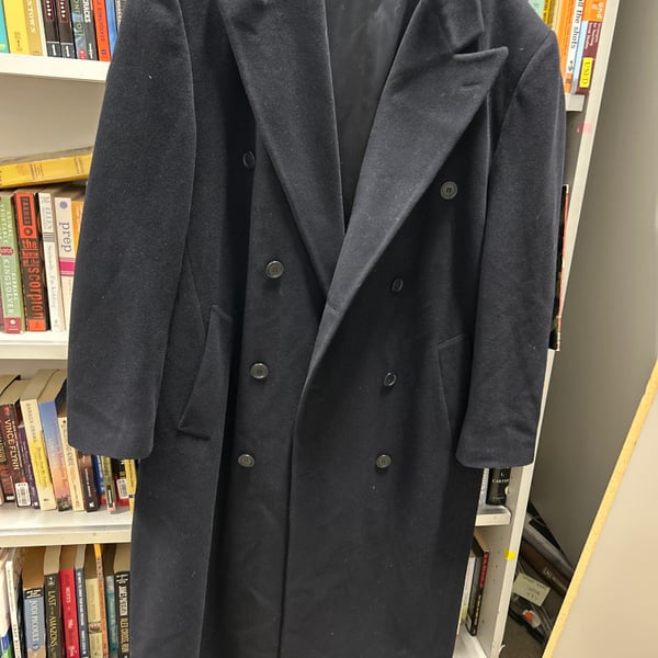 Joseph Abboud Double-Breasted Wool Blend Overcoat