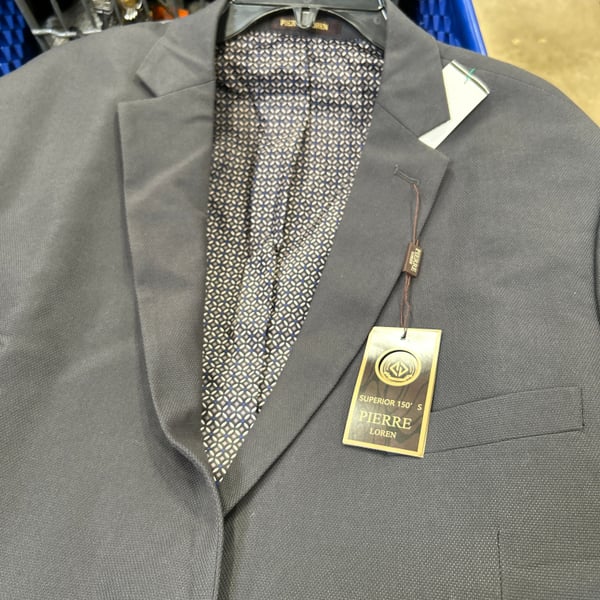 Pierre Loren Superior 150's Wool Charcoal Texture Blazer Sport Coat