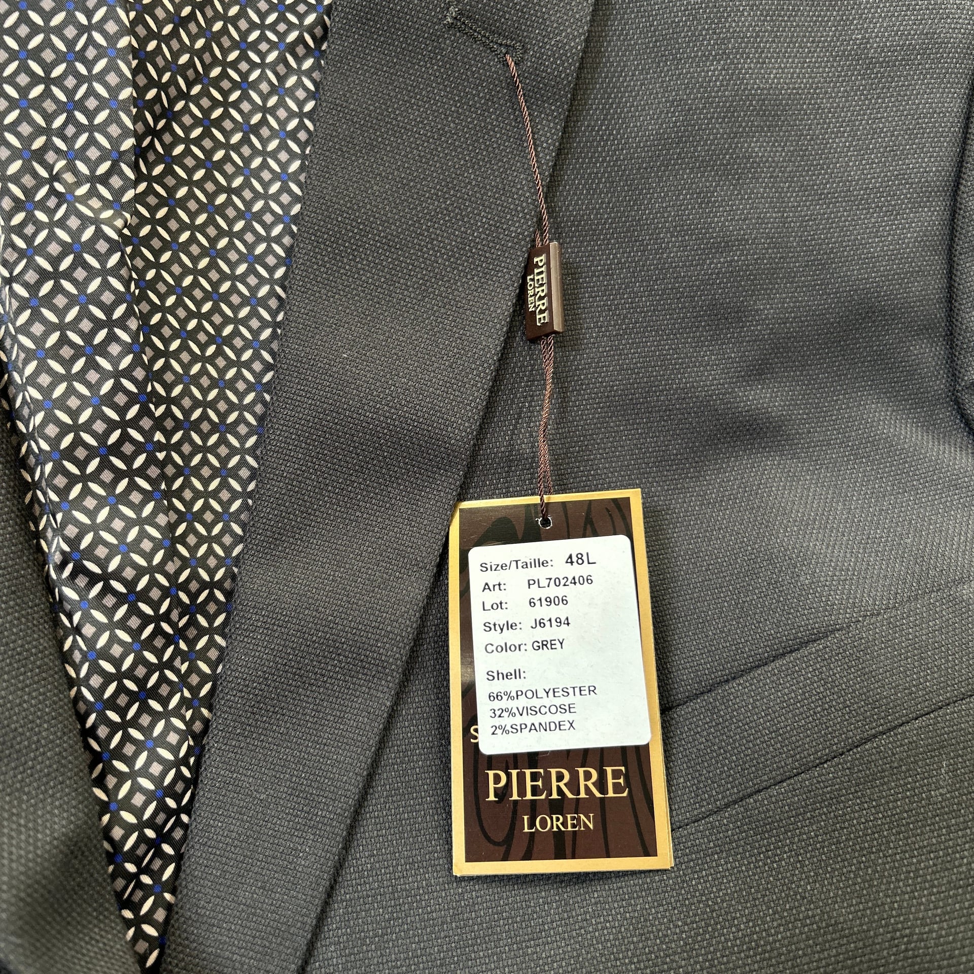 Pierre Loren Superior 150's Wool Charcoal Texture Blazer Sport Coat 2