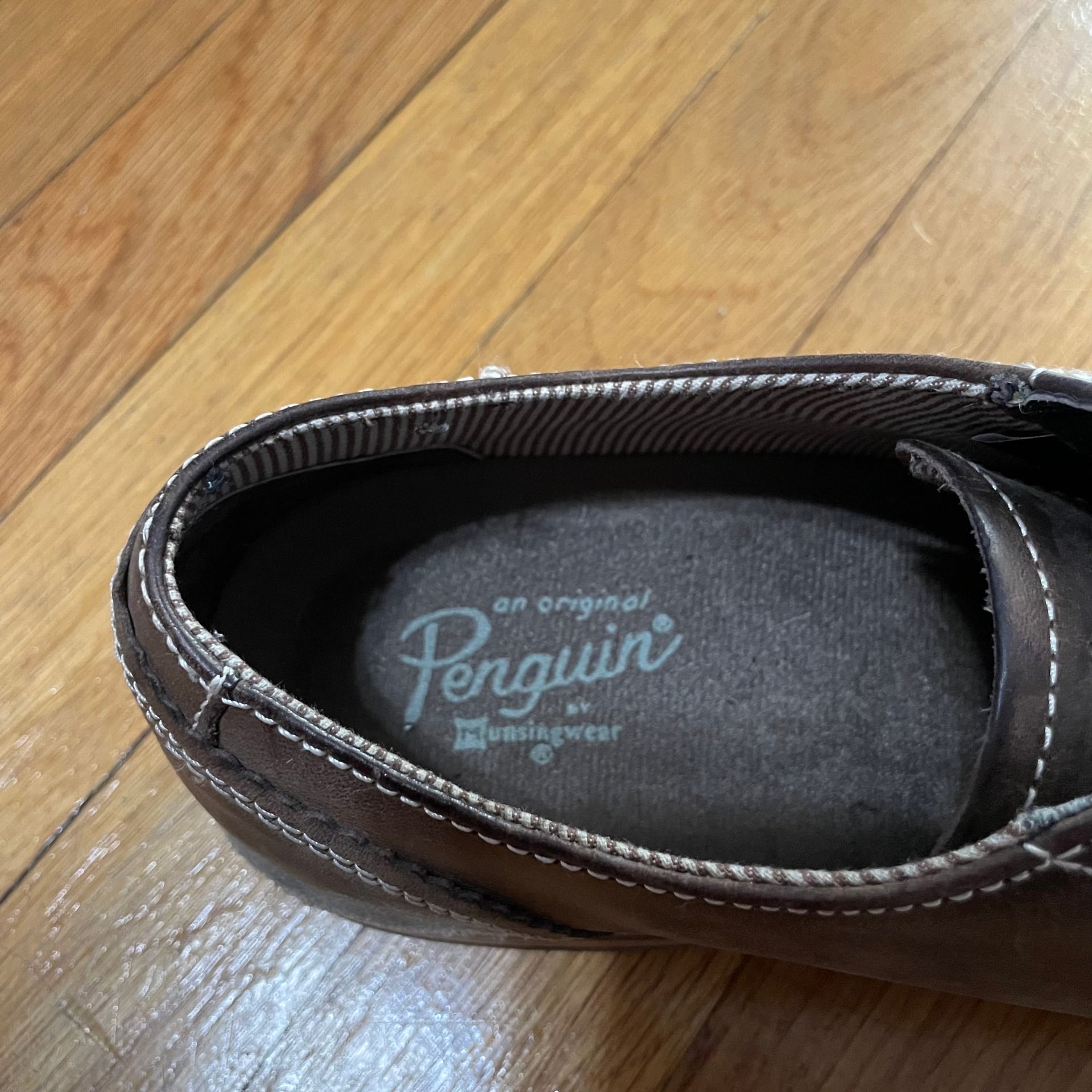 Original Penguin Men's Distressed Brown Leather Oxford Shoes 7