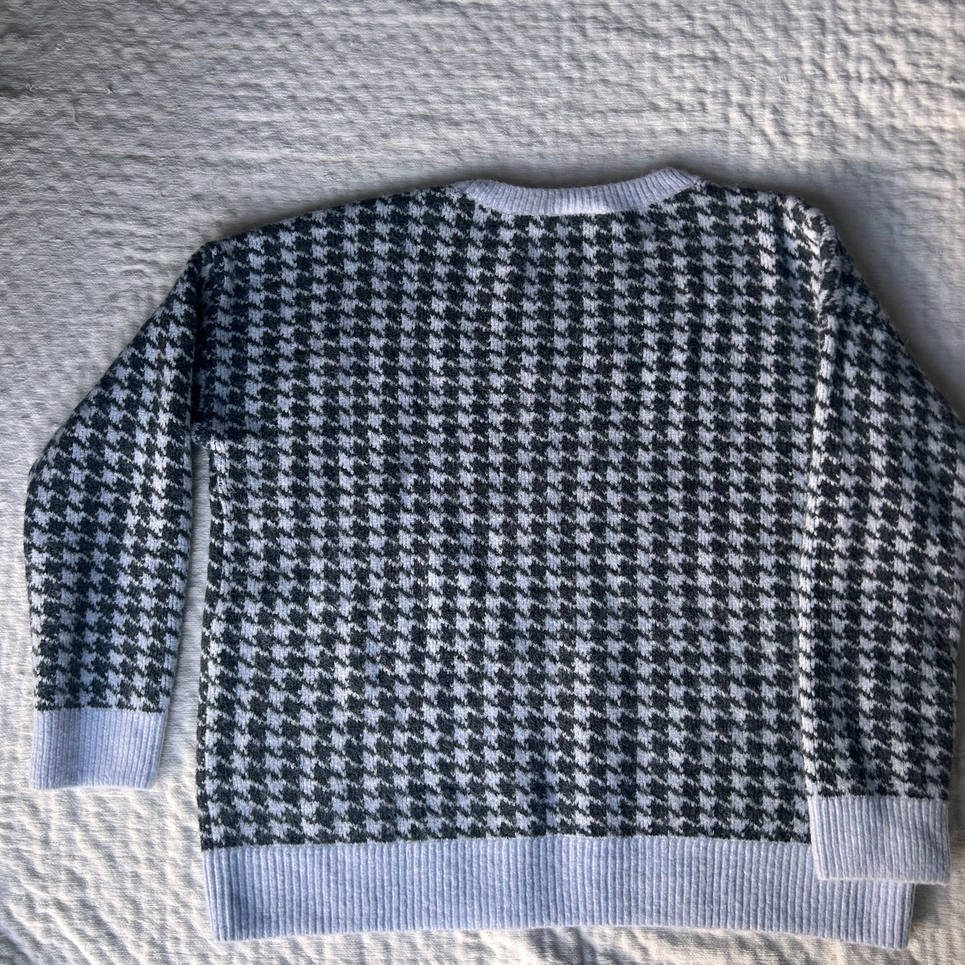 LOFT Outlet Petite Houndstooth Crew Neck Pullover Sweater Size L Petite 2