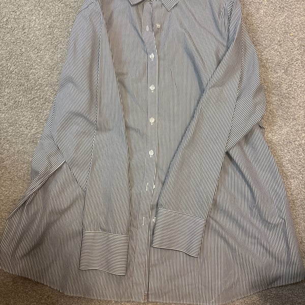 Lands' End Women's No Iron Supima Cotton Long Sleeve Button Front Shirt