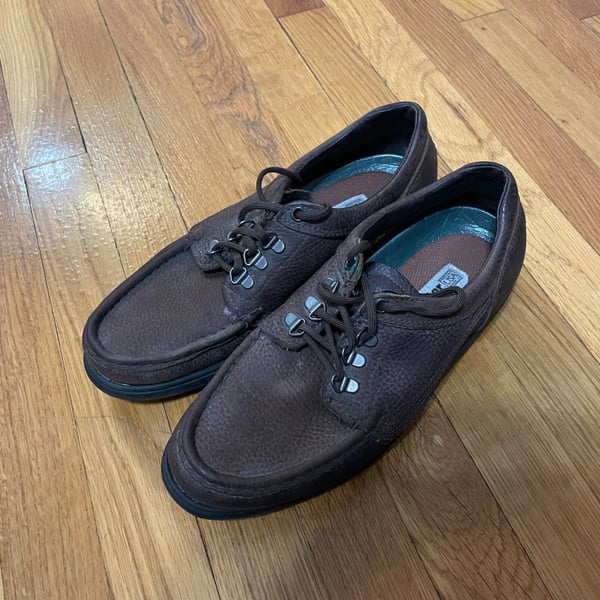 Dexter Men's Brown Pebbled Leather Moc Toe Walking Shoes Size 9.5