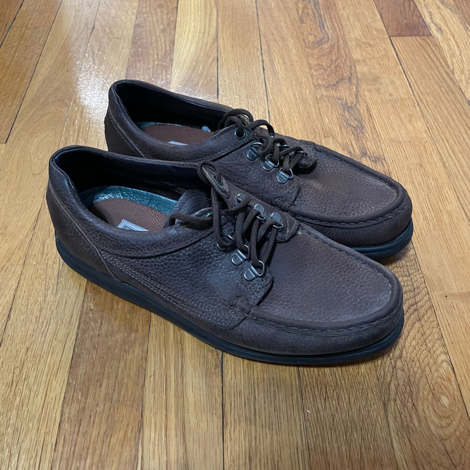 Dexter Men's Brown Pebbled Leather Moc Toe Walking Shoes Size 9.5 3