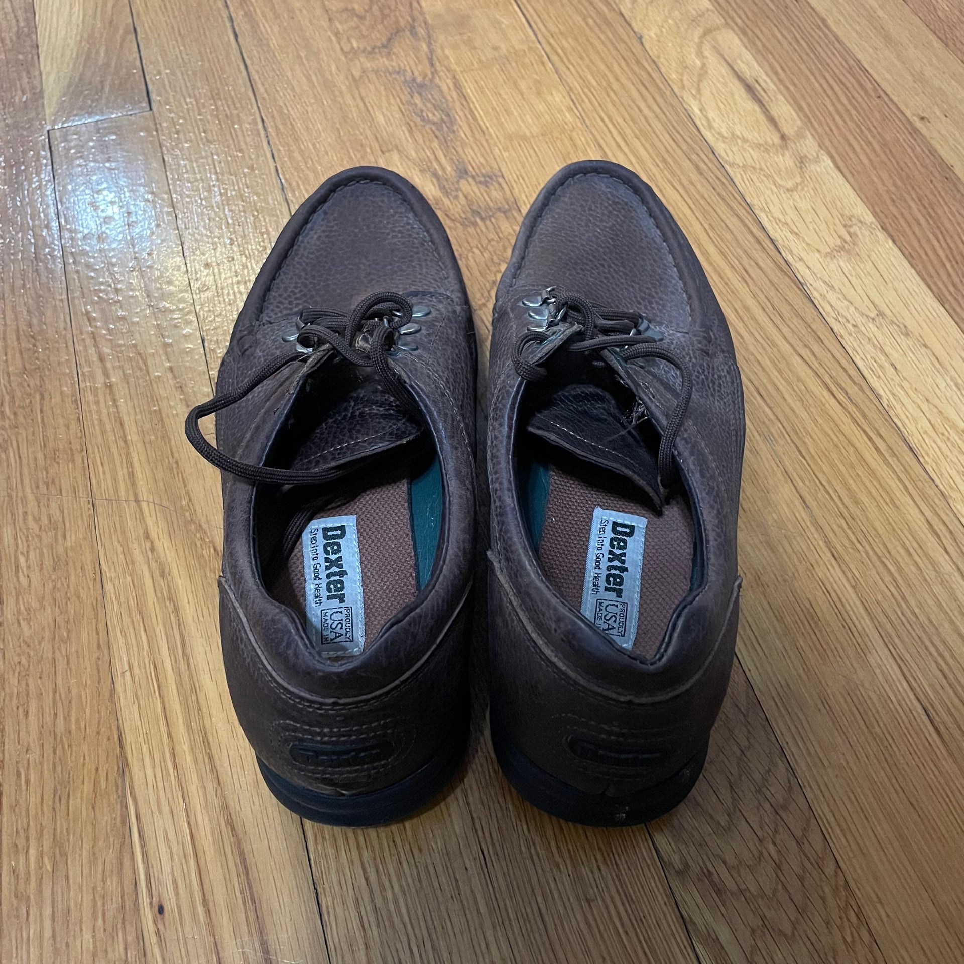 Dexter Men's Brown Pebbled Leather Moc Toe Walking Shoes Size 9.5 4