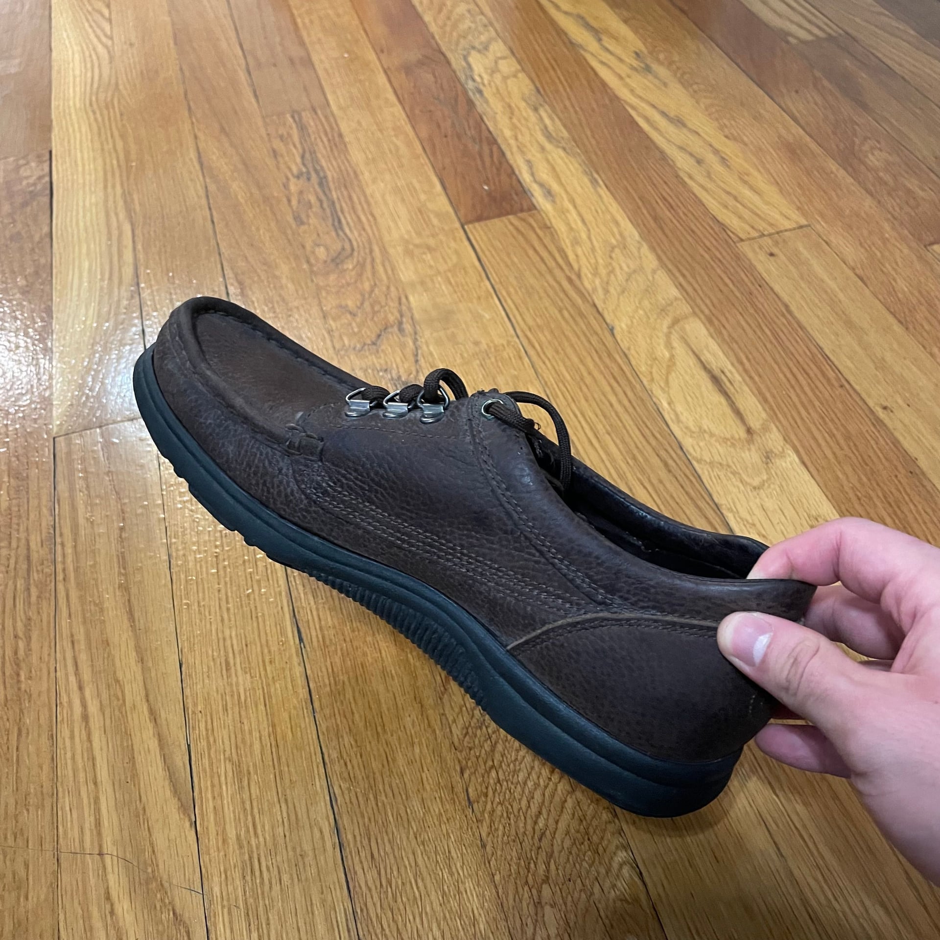 Dexter Men's Brown Pebbled Leather Moc Toe Walking Shoes Size 9.5 5