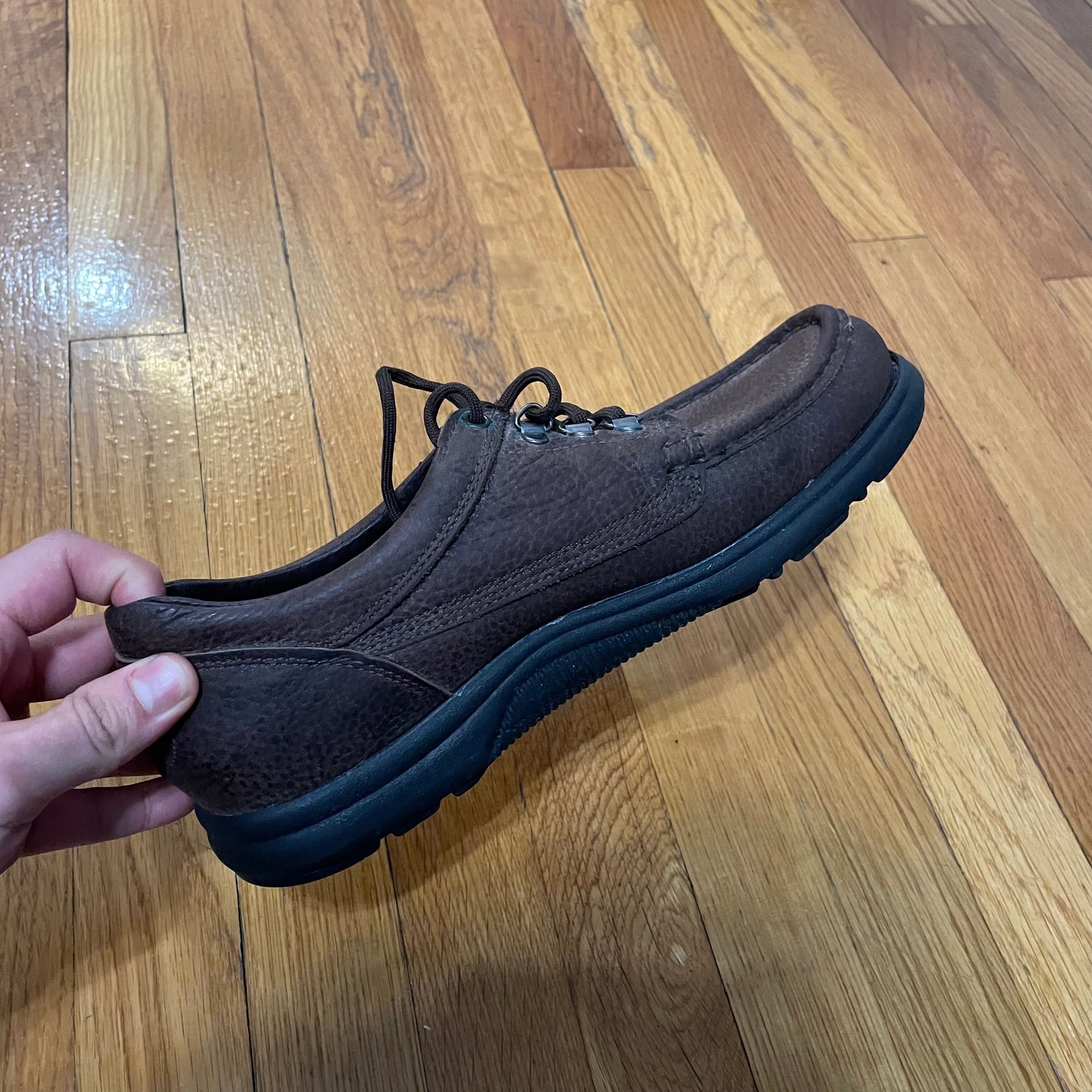 Dexter Men's Brown Pebbled Leather Moc Toe Walking Shoes Size 9.5 6