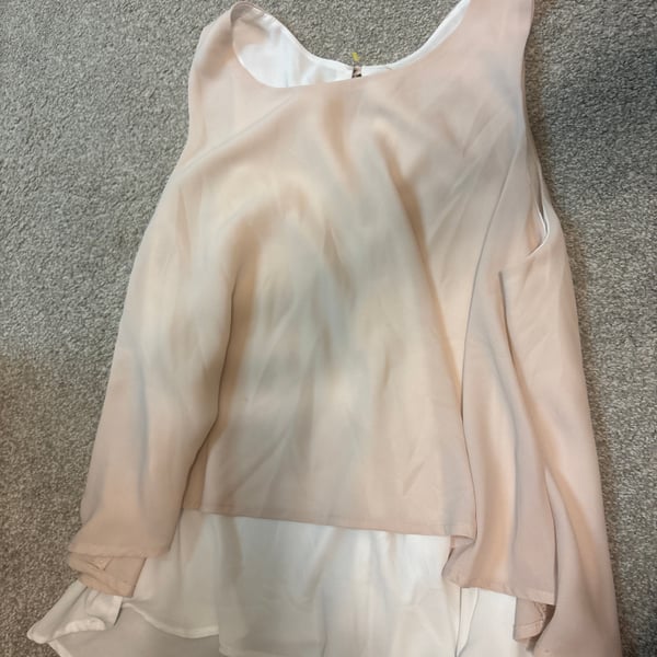 Women's blouse asymmetrical size M light pink