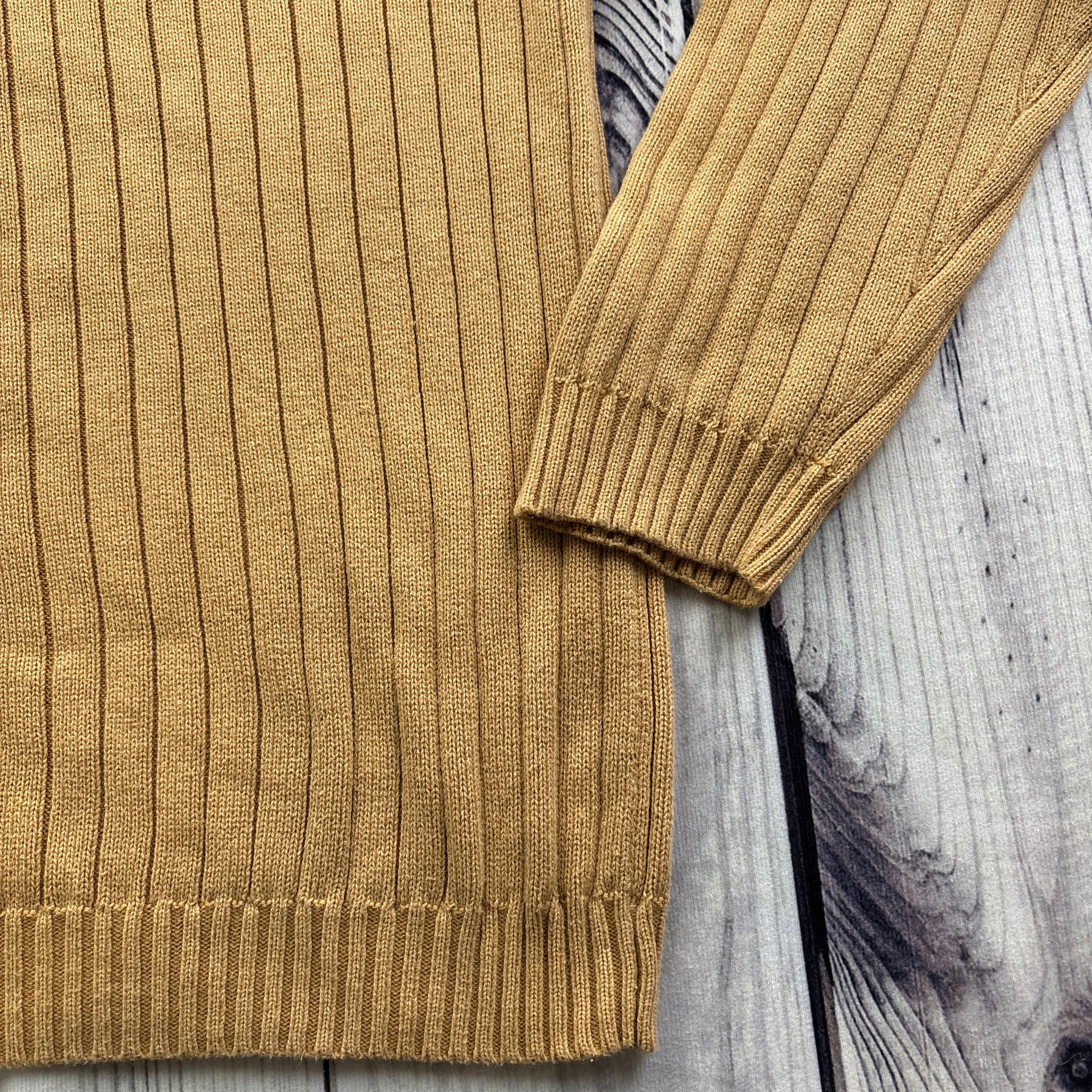Arrow Blue Jean Co Gold Ribbed Knit Cotton Crewneck Sweater Sz L Preppy 7