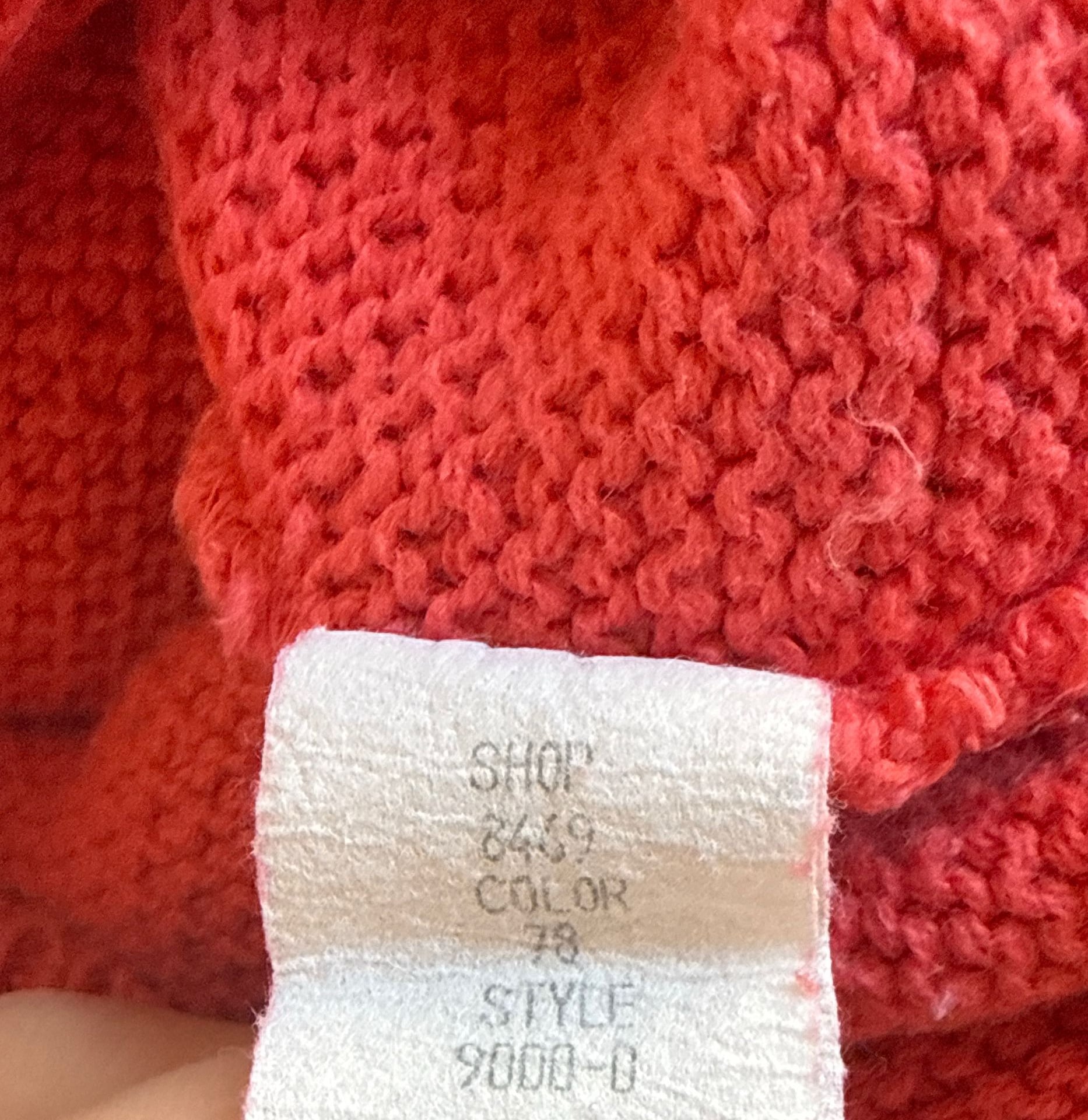 American Eagle Sweater Men L Red Crew 100% Cotton VTG Made in USA 5
