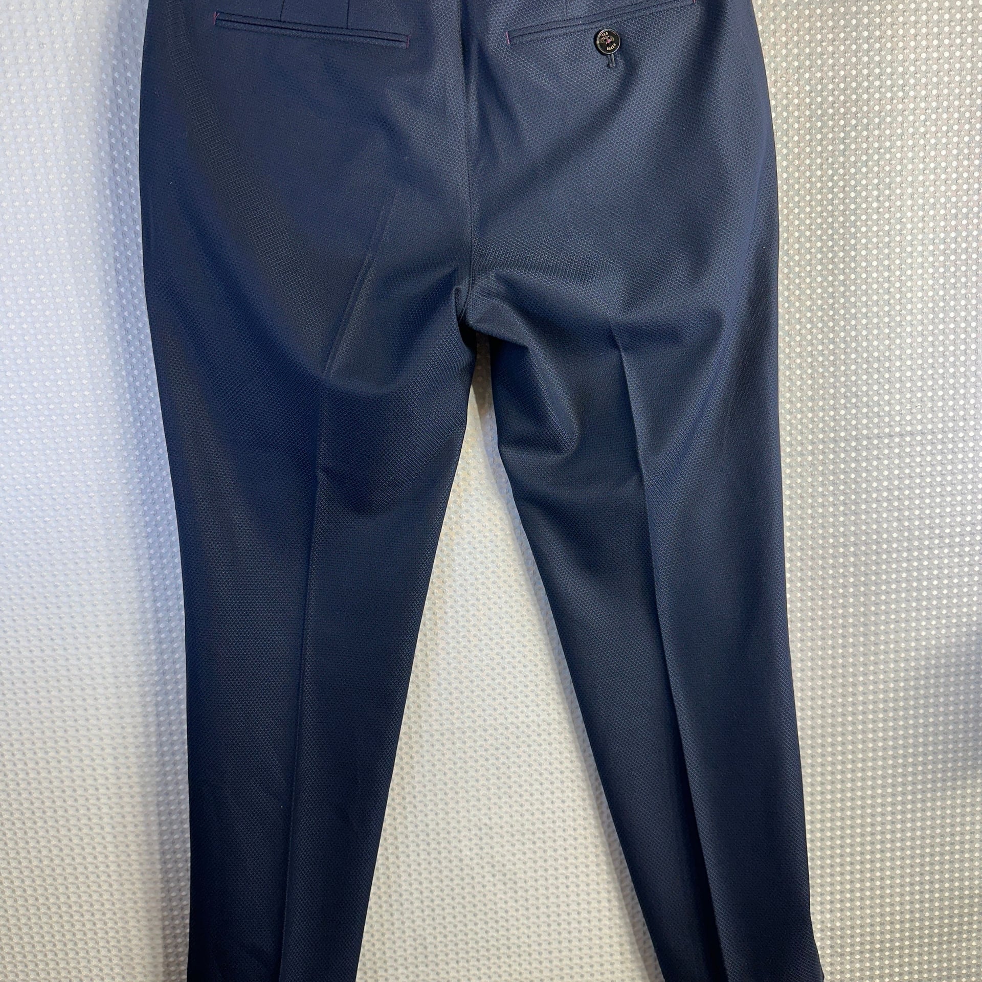 Ted Baker No Ordinary Joe Slim Fit Suit in Navy Blue Textured Wool 9