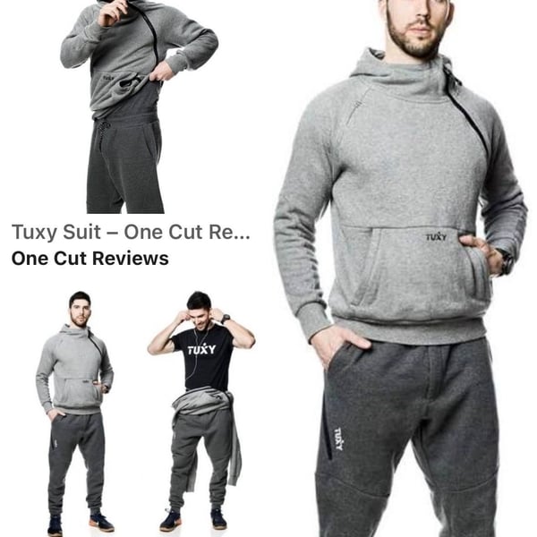 Tuxy The Original One-Piece Gray Technical Sweatsuit Jumpsuit