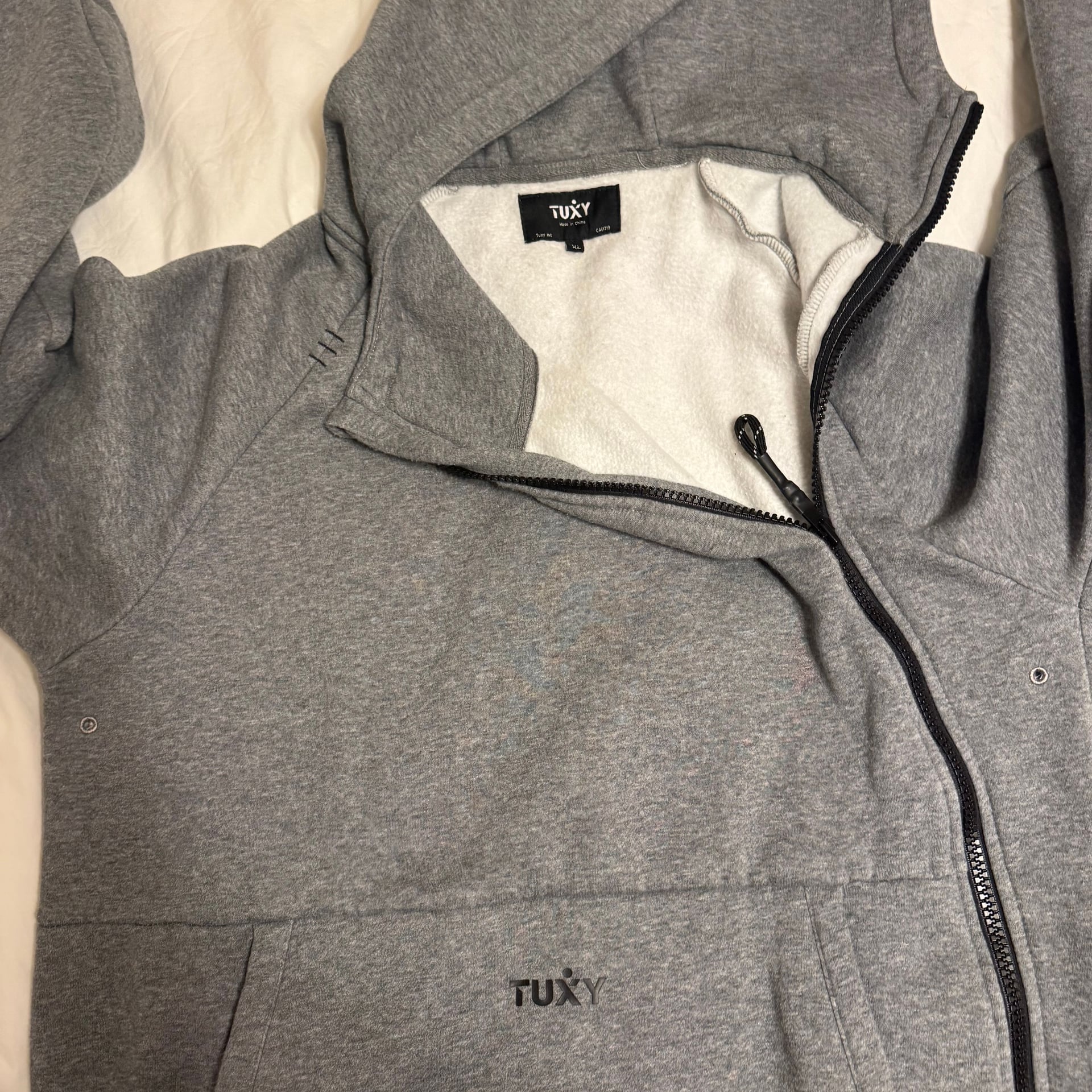 Tuxy The Original One-Piece Gray Technical Sweatsuit Jumpsuit 2