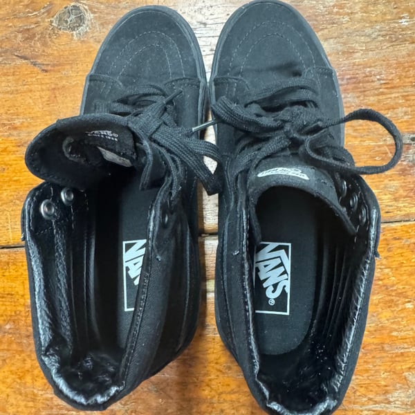 Vans Sk8-Hi Triple All Black Mono Canvas High Top Sneakers