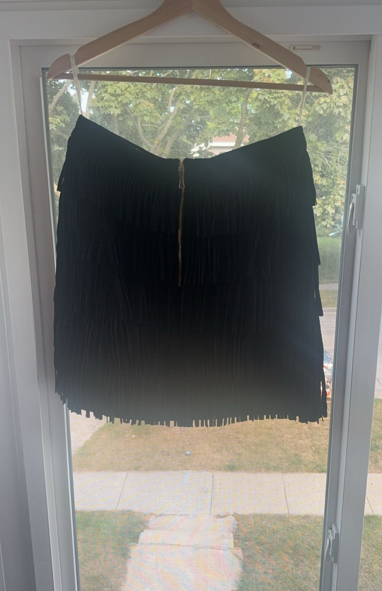 Kate Spade Daniele Genuine Suede Leather Fringe Mini Skirt 8
