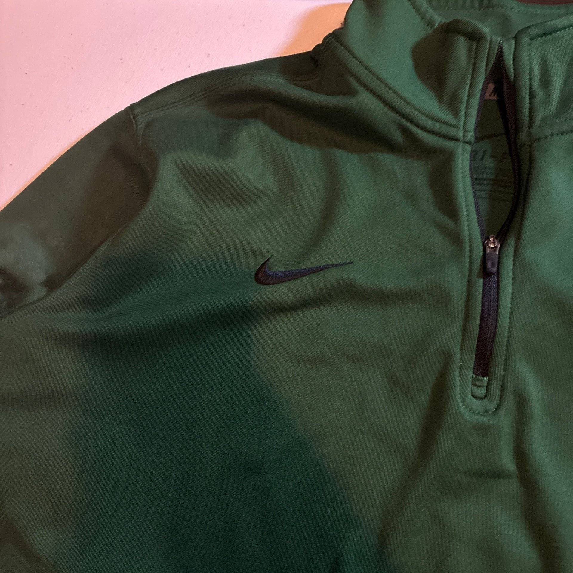 Nike Dri-Fit 1/4 Zip Pullover, Green, Bear Mascot Graphic - Size XL 5